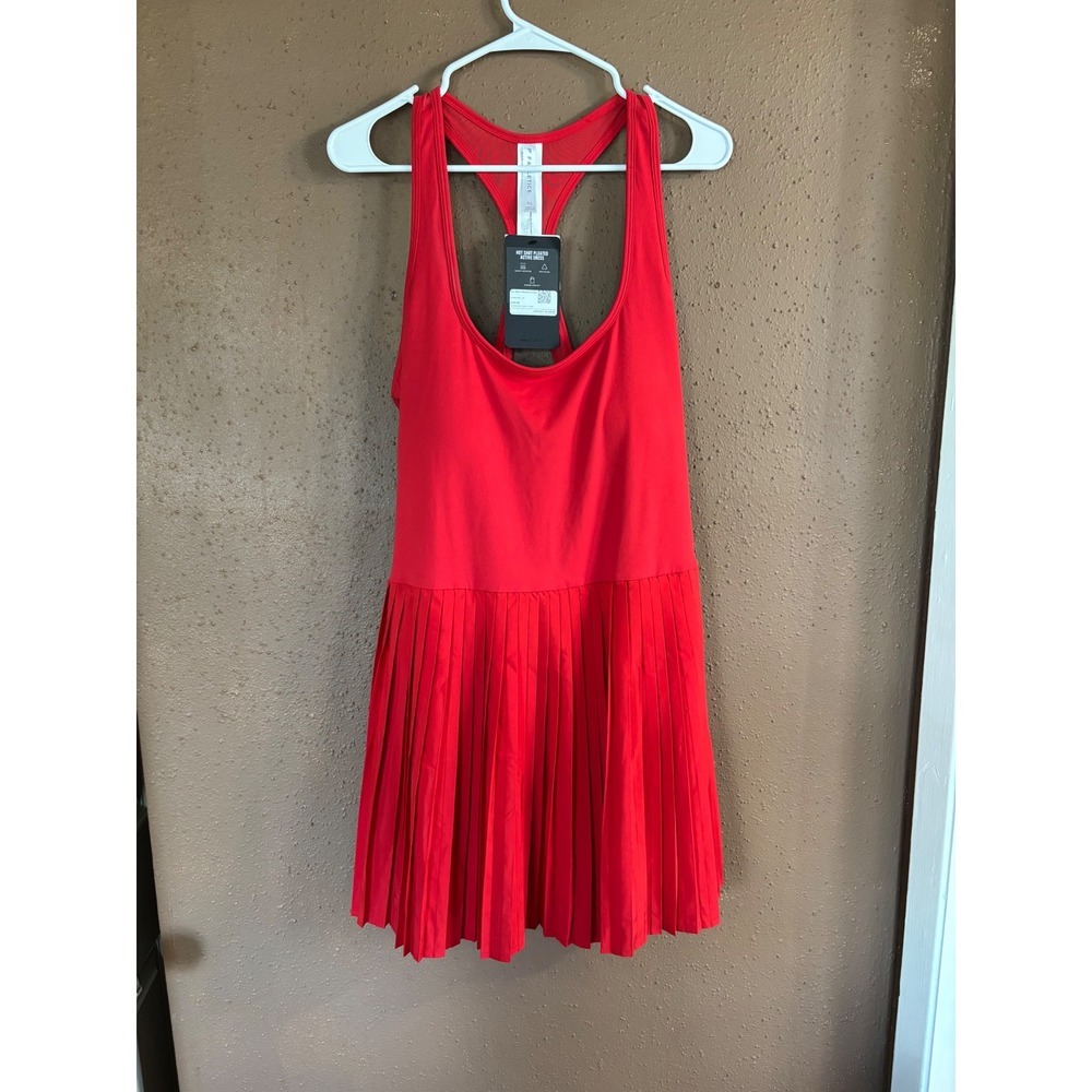 Fabletics Hot Shot Pleated Active Dress Heated Red XL - Picture 4 of 9